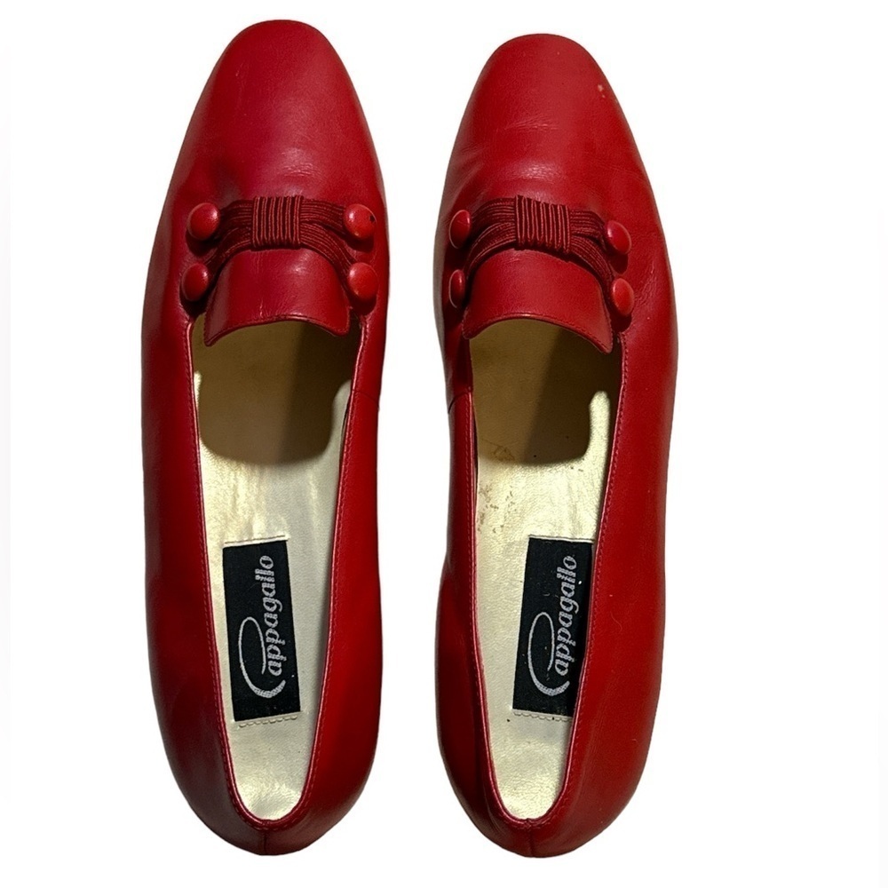 Papagallo Blakely 2 Red leather‎ vintage flats women’s shoes Sz 9N slip on